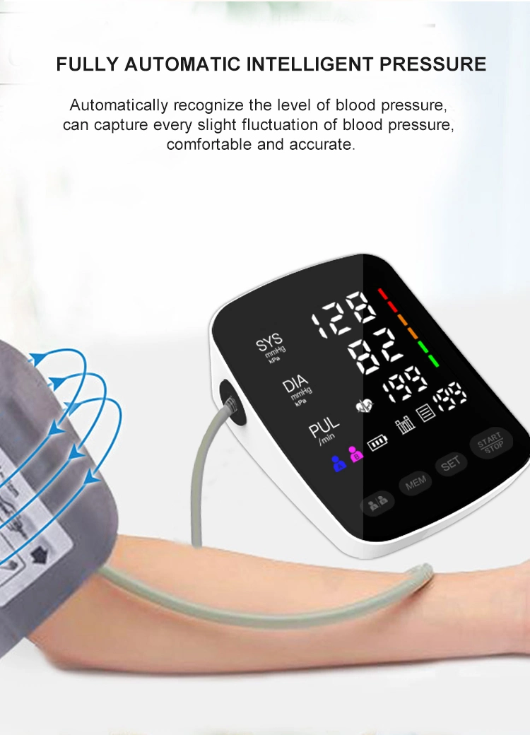 Sphygmomanometer LED Curved CE ISO Approved OEM Bp Monitor Automatic Bp Machine Electric Digital Upper Arm Blood Pressure Monitor