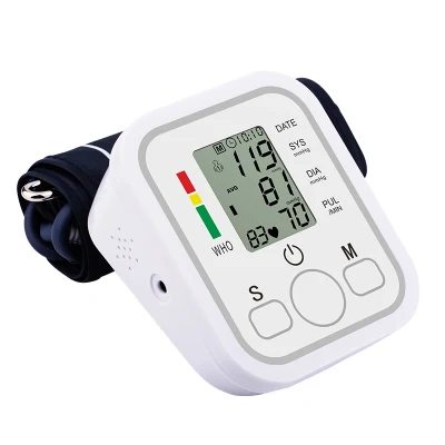 Monitor de pulso de pressão arterial de braço portátil esfigmomanômetro eletrônico